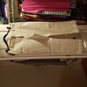 Cotton straight leg pants with dots